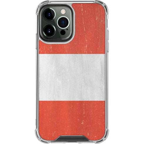Peru Flag Distressed iPhone 14 Pro Max Clear Case
